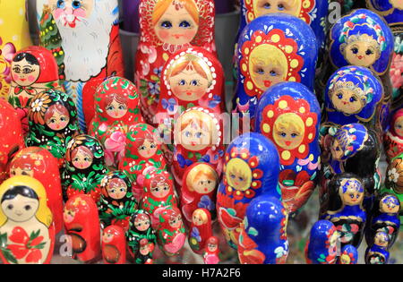 Colorful set of matrioskas, the typical doll of Russia Stock Photo