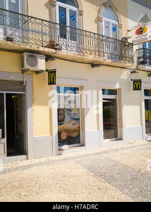 Portugal Algarve 4th c BC ancient old city port Faro McDonald's fast food hamburger restaurant or snack bar or cafe Stock Photo