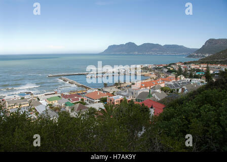 View of Kalk Bay with Cape Point and Simon's Town in the distance Stock Photo