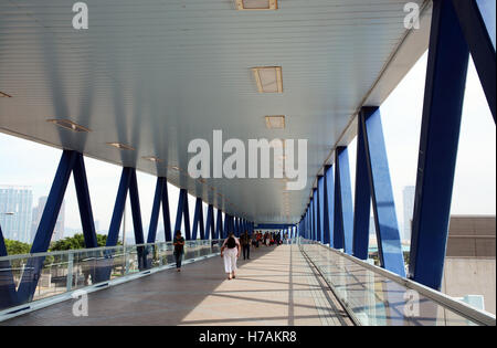 Man Po Street Footbridge, Central Pier, Hong Kong island, China Stock ...