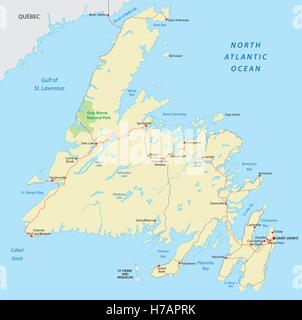 newfoundland road map Stock Vector Image & Art - Alamy