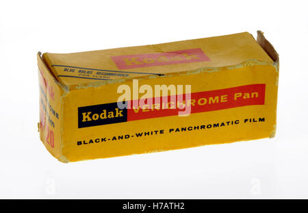 Kodak Verichrome Pan 120 film box with film enclosed. Stock Photo