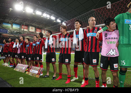 Hokkaido Consadole Sapporo Team Group ,  NOVEMBER 3, 2016 - Football / Soccer : 2016 J2 League match between Hokkaido Consadole Sapporo 4-1 Kamatamare Sanuki at Sapporo Dome, Hokkaido, Japan. (Photo by Jun Tsukida/AFLO SPORT) Stock Photo