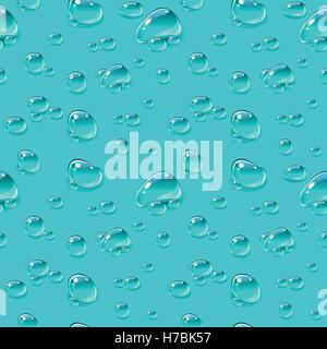 Purity water drops. Realistic liquid. Seamless vector pattern Stock Vector