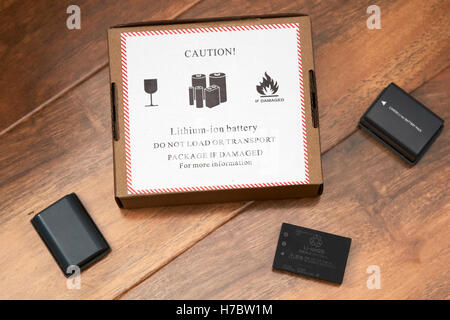 lithium ion batteries sent through the post with mailer in the uk Stock Photo