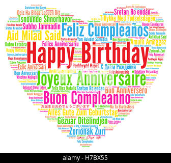 Happy Birthday In Different Languages Word Cloud Stock Photo Alamy