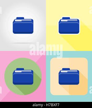 folder flat icons vector illustration isolated on background Stock Vector
