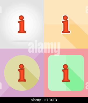 information service flat icons vector illustration isolated on background Stock Vector