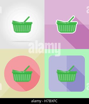 shopping flat icons vector illustration isolated on background Stock Vector
