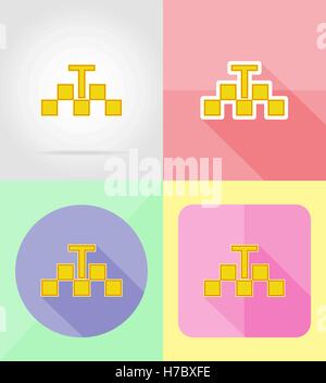 taxi service flat icons vector illustration isolated on background Stock Vector