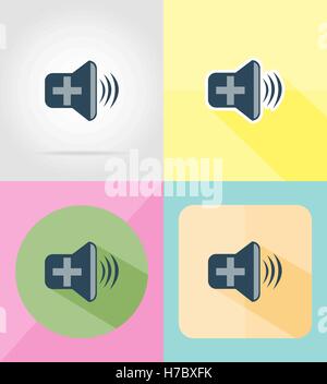 sound flat icons vector illustration isolated on background Stock Vector