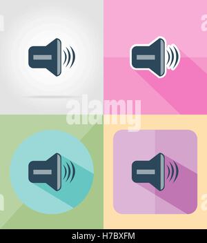 sound flat icons vector illustration isolated on background Stock Vector