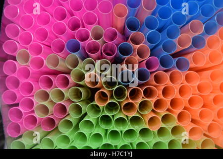 Multi coloured Straws Stock Photo