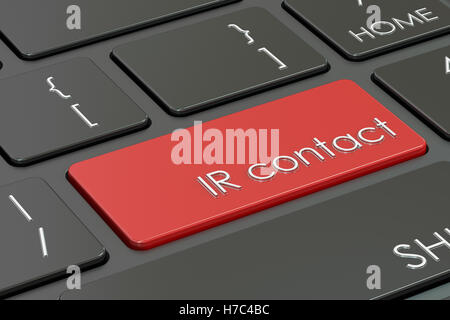 ir contact concept, red hot key on  keyboard. 3D rendering Stock Photo