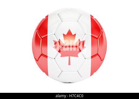 football ball with flag of Canada, 3D rendering Stock Photo