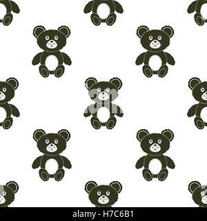 Cute Bear Seamless Pattern Stock Vector