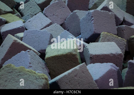 purple and green foam blocks Stock Photo