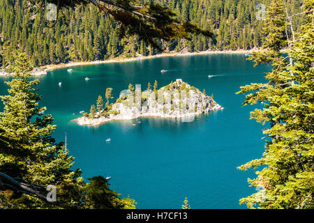 Photo of Haunted Island at Emerald Bay and Lake Tahoe Stock Photo