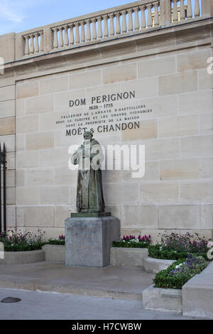 Dom Perignon statue at Moet & Chandon in Epernay, France Stock Photo