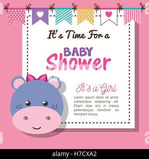 baby shower invitation with stuffed animal vector illustration design Stock Vector