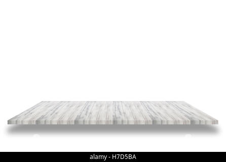Wooden shelf on isolated white background Stock Photo - Alamy