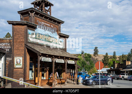 General store at a traditional western town Winthrop, Washington, USA. Stock Photo