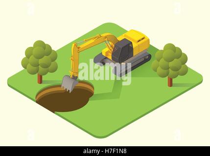 excavator vector illustration Stock Vector