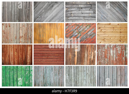 Set of different wooden surfaces Stock Photo