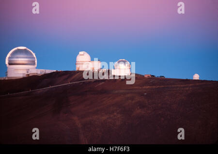 Telescope on top of Mauna Kea Volcano Stock Photo