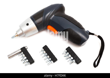 cordless screwdriver on a white background Stock Photo