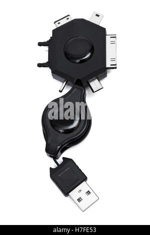 phone adapter with usb on white background Stock Photo