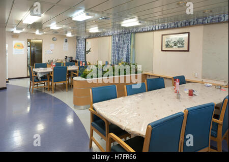 Crew mess room on a modern merchant ship Stock Photo