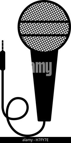 microphone with cord icon over white background. vector illustration ...