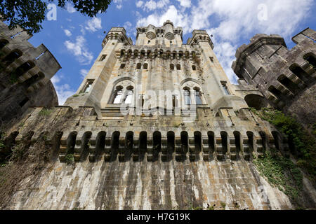 Castle of Butron (Gatika, Vizcaya, Spain), view in perspective. Stock Photo