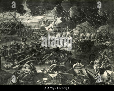 The battle of Zadar, painting by Tintoretto Stock Photo