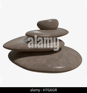 Red zen stones 3d rendering Stock Photo