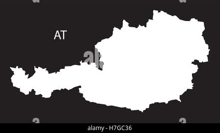 Austria Map  black white Stock Vector