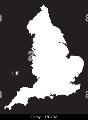 England Map  black white Stock Vector