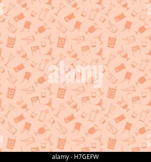 Seamless background pattern of drinks icons Stock Vector