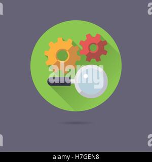 search engine optimization flat design long shadow vector icon Stock Vector