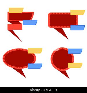 Set of Red Banners Stock Vector
