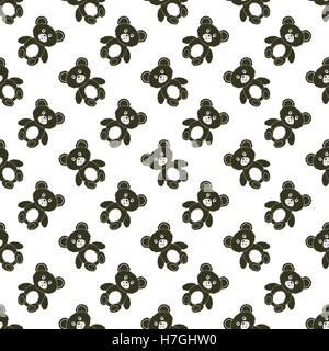 Cute Bear Isolated Seamless Pattern Stock Vector