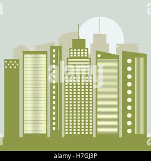 Modern Eco City. Think Green Concept Stock Vector