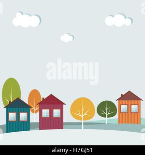 Colorful Houses, Real Estate Concept Stock Vector