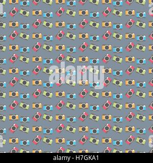 Abstract Vintage Camera Pattern Stock Vector