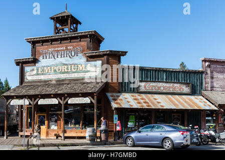 General store in a traditional western town Winthrop, Washington, USA. Stock Photo