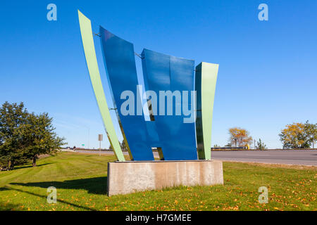 A welcome to Hawkesbury sign in Hawkesbury, Ontario, Canada. Stock Photo