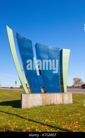 A welcome to Hawkesbury sign in Hawkesbury, Ontario, Canada. Stock Photo