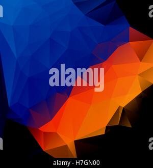blue orange polygonal abstract vector background Stock Vector