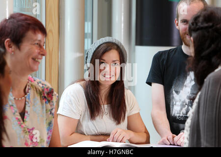 Young people in conversation Stock Photo